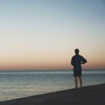 Man watching the sun set